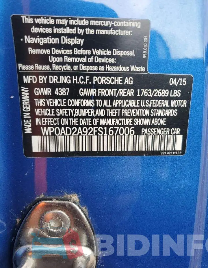WP0AD2A92FS167006 Photo# 13