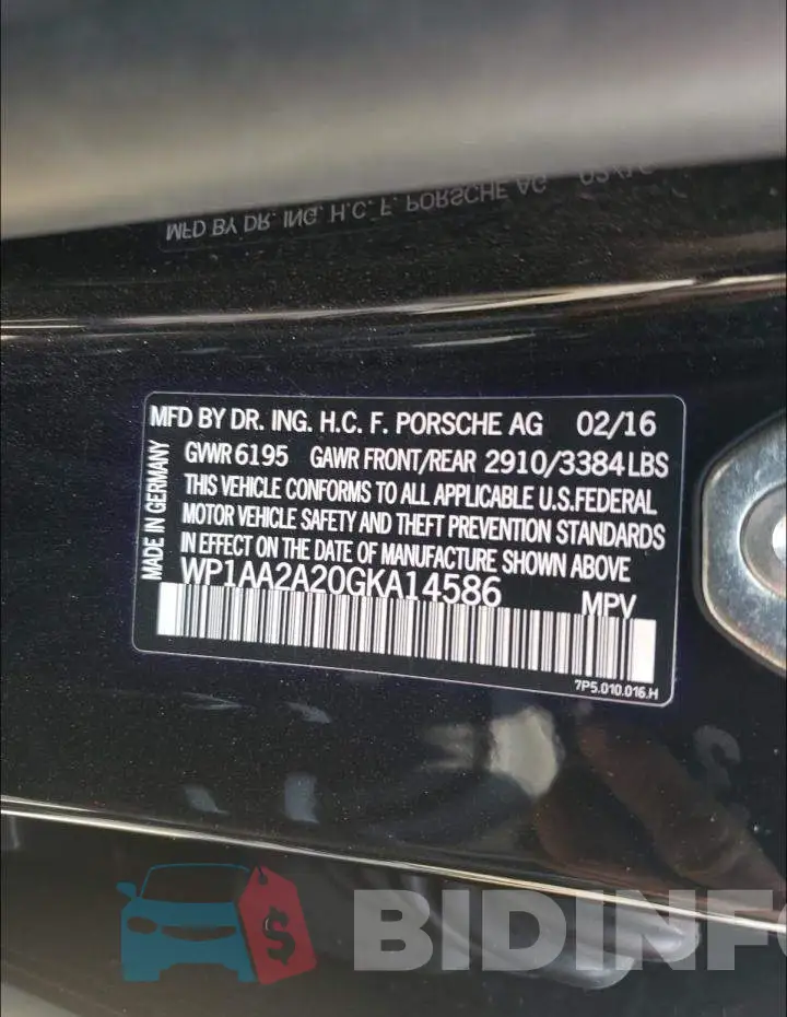 WP1AA2A20GKA14586 Photo# 10