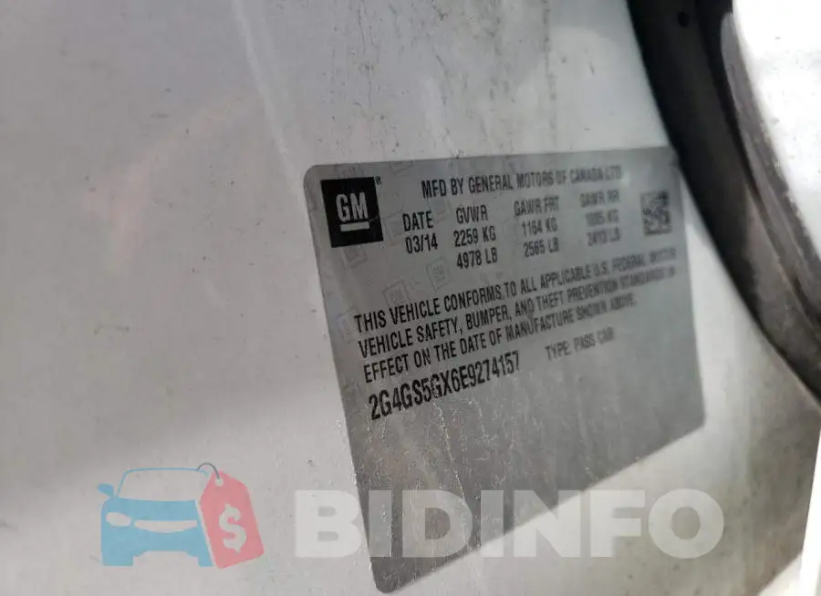 2G4GS5GX6E9274157 Photo# 10