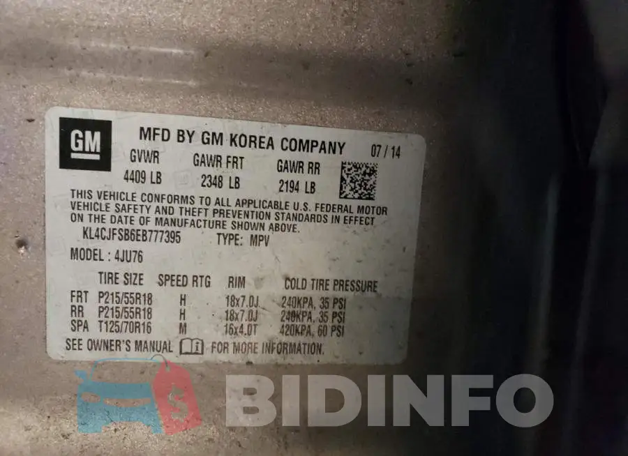 KL4CJFSB6EB777395 Photo# 12