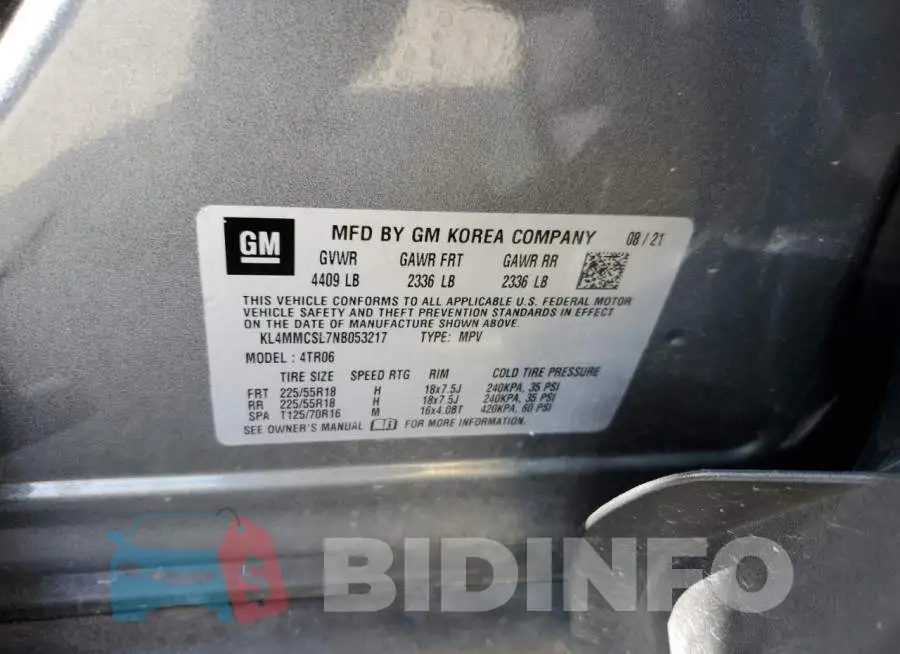 KL4MMCSL7NB053217 Photo# 13