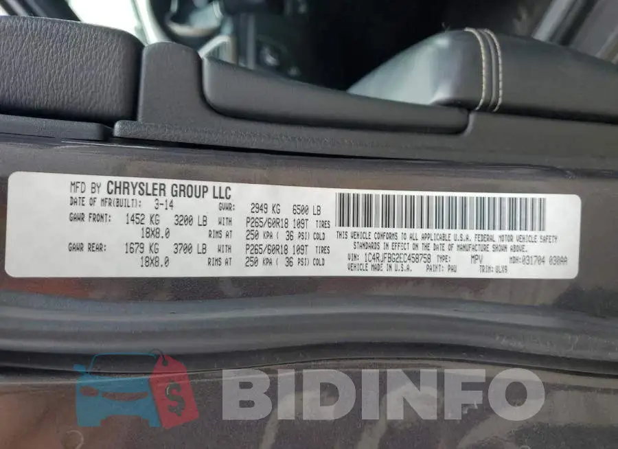 1C4RJFBG2EC458758 Photo# 13