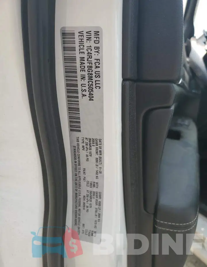 1C4RJFBG8MC505404 Photo# 13