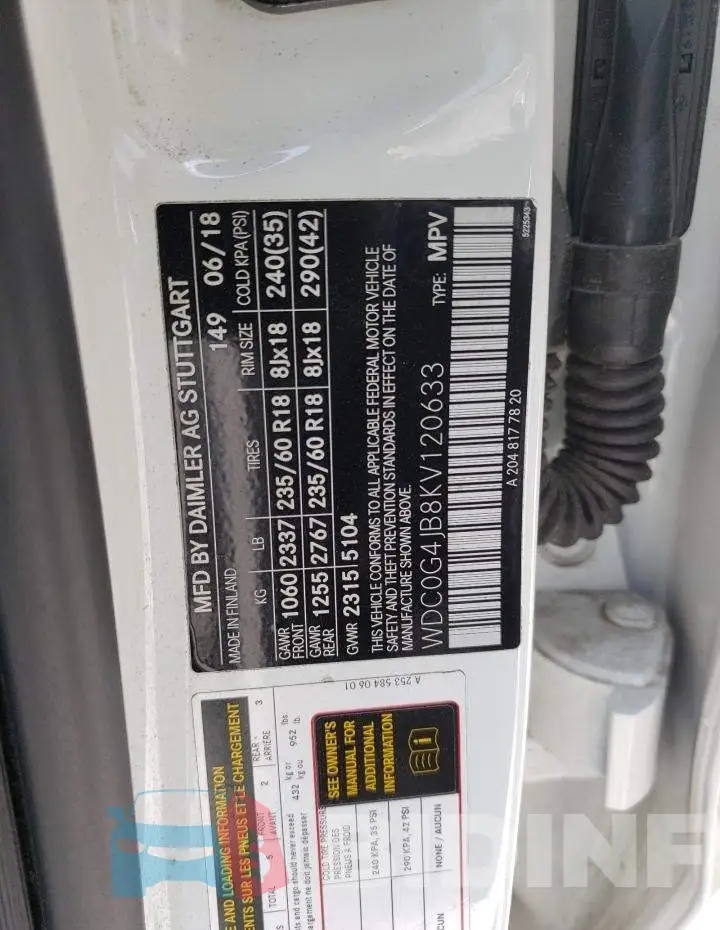 WDC0G4JB8KV120633 Photo# 13