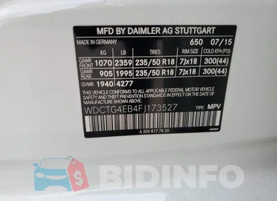 WDCTG4EB4FJ173527 Photo# 12