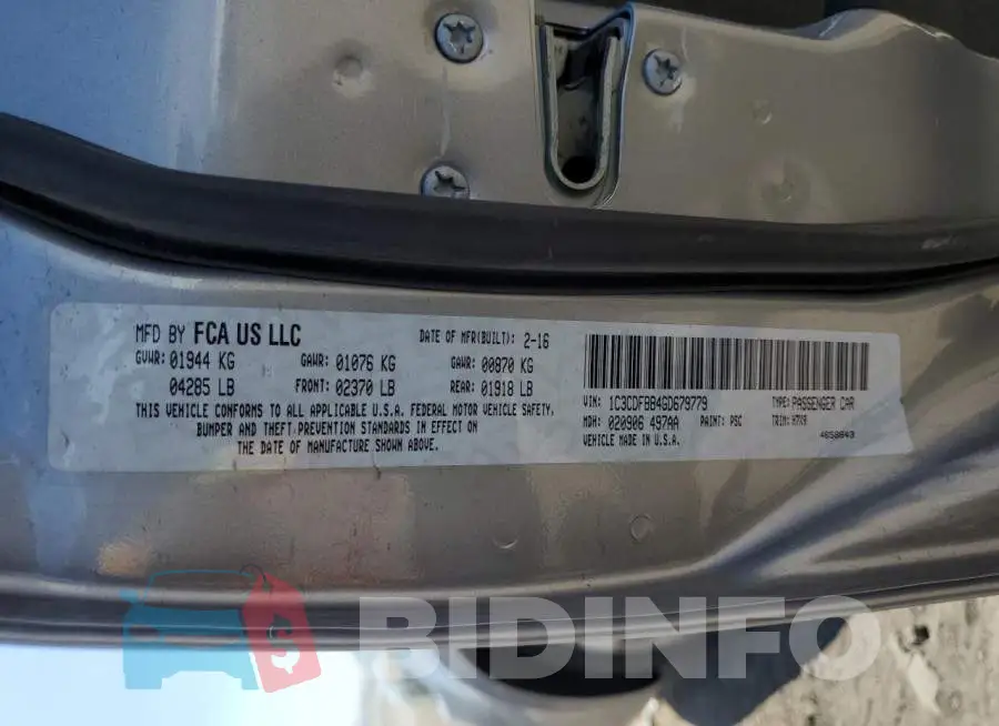 1C3CDFBB4GD679779 Photo# 12