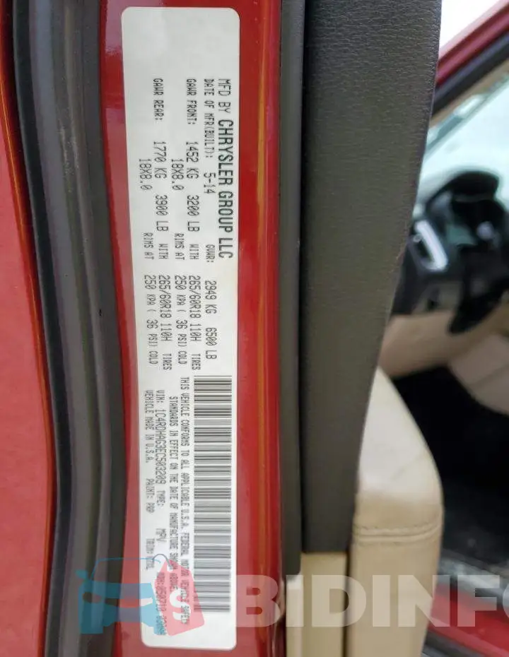 1C4RDHAG3EC503209 Photo# 14