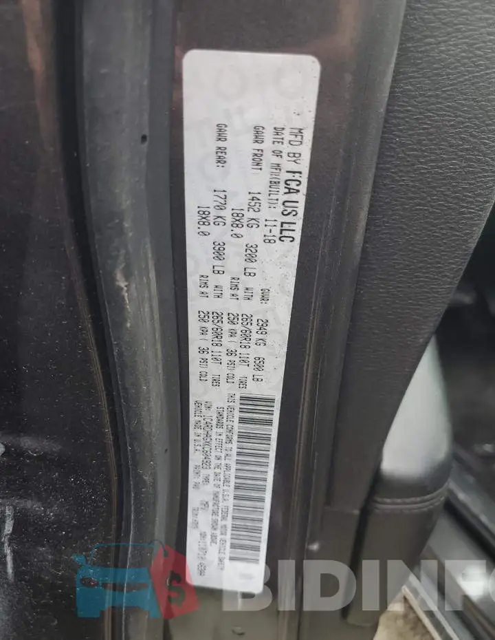 1C4RDHAGXKC604923 Photo# 13