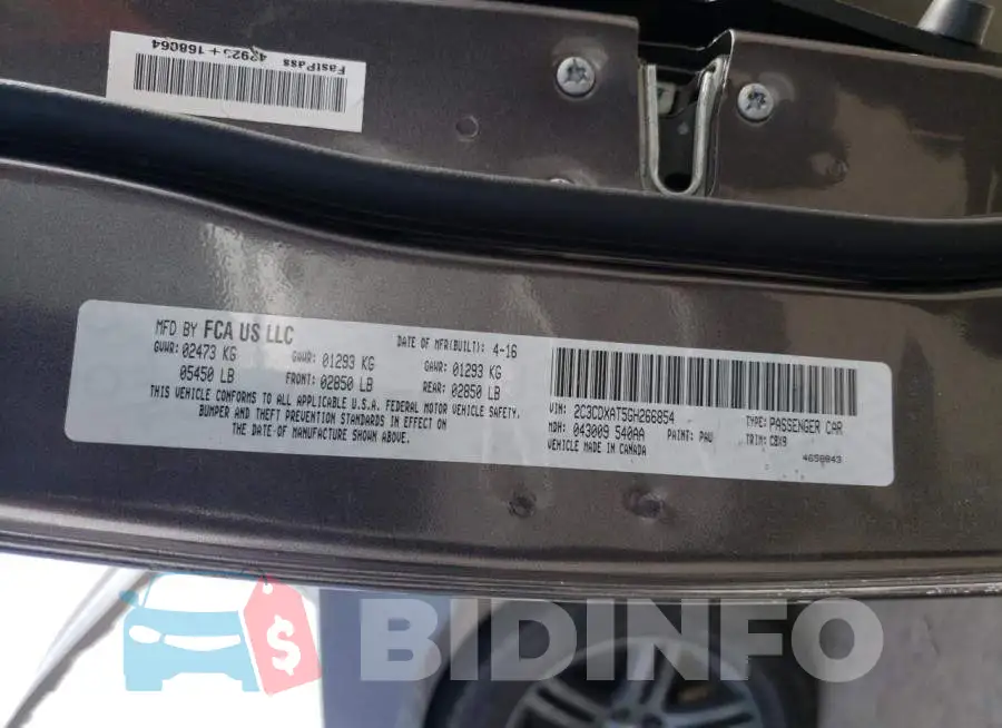 2C3CDXAT5GH266854 Photo# 12