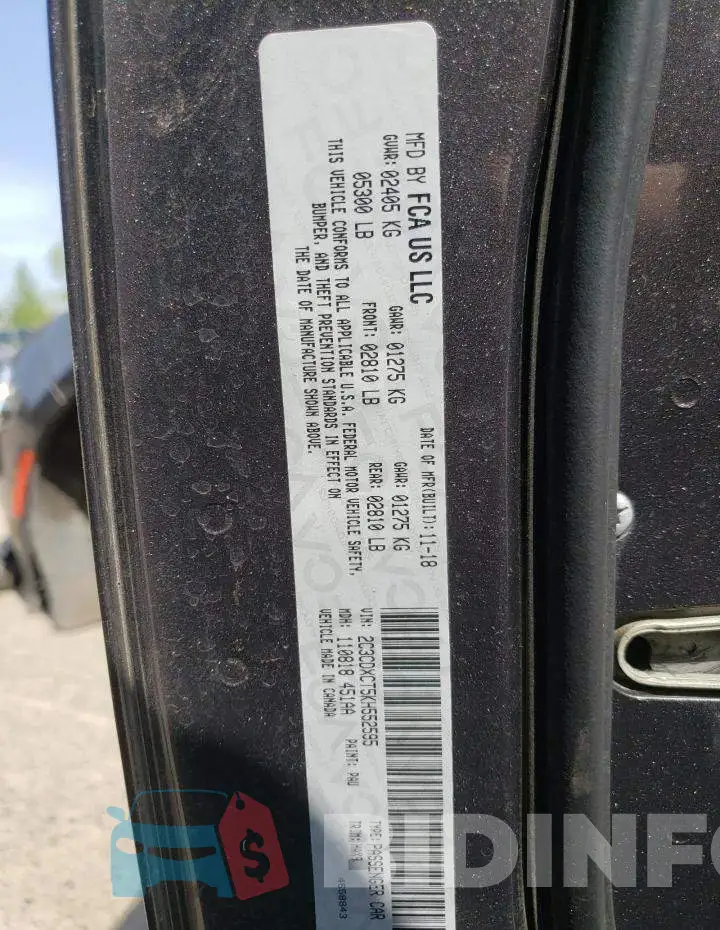 2C3CDXCT5KH552595 Photo# 12