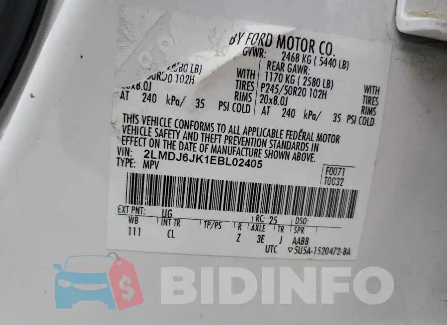 2LMDJ6JK1EBL02405 Photo# 12