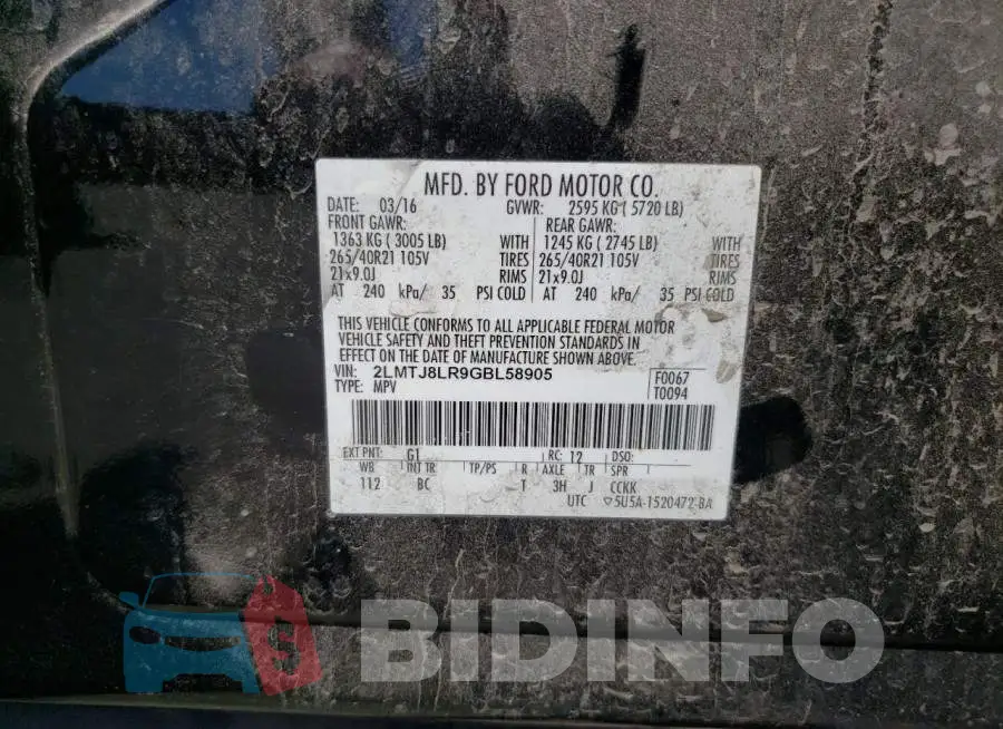 2LMTJ8LR9GBL58905 Photo# 13