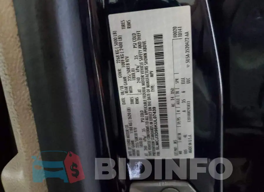 5LMCJ3D98KUL07439 Photo# 13