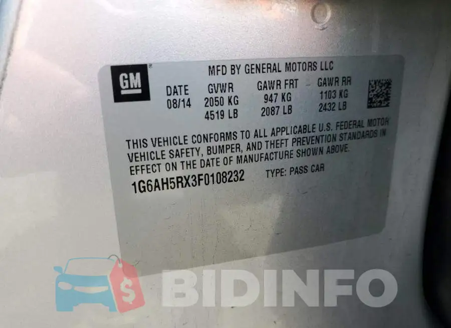 1G6AH5RX3F0108232 Photo# 12