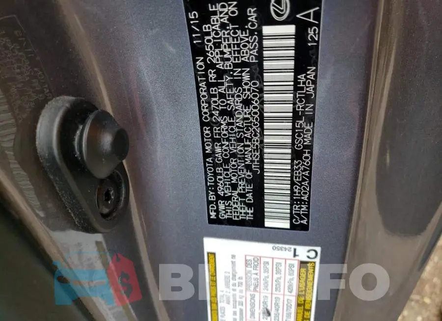 JTHSE5BC2G5006070 Photo# 13