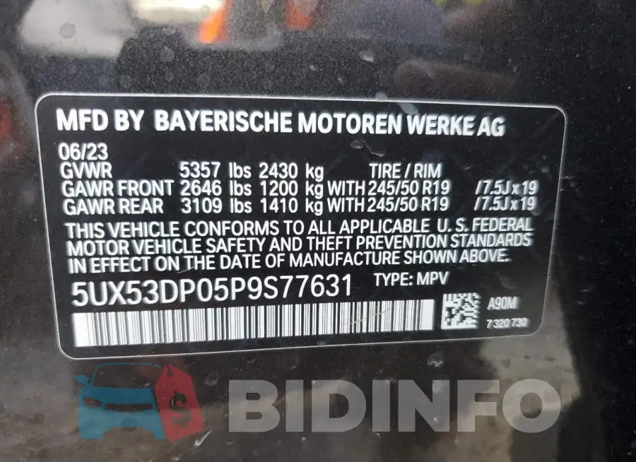 5UX53DP05P9S77631 Photo# 14