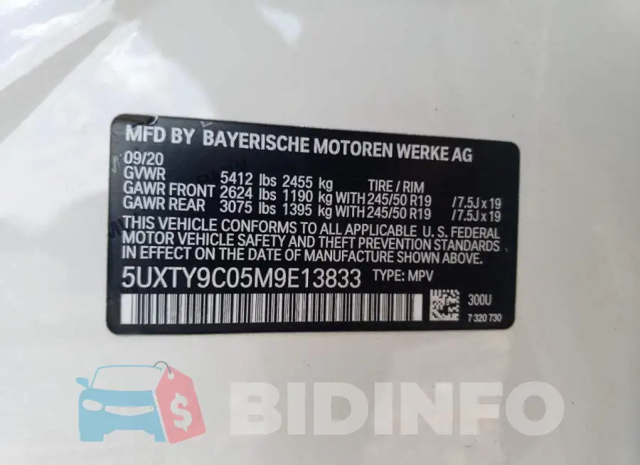 5UXTY9C05M9E13833 Photo# 13