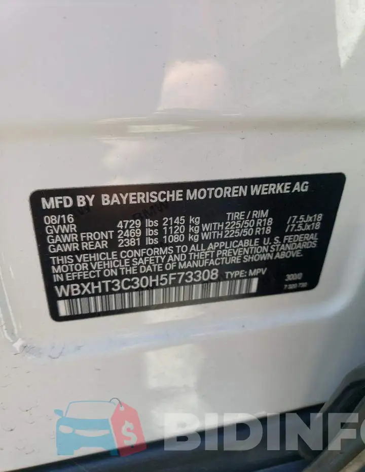 WBXHT3C30H5F73308 Photo# 13