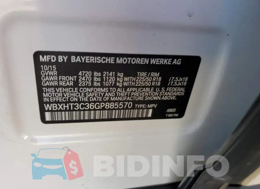 WBXHT3C36GP885570 Photo# 13