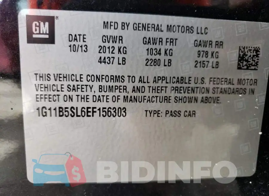 1G11B5SL6EF156303 Photo# 12