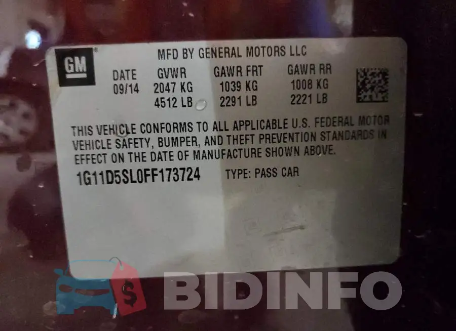 1G11D5SL0FF173724 Photo# 13