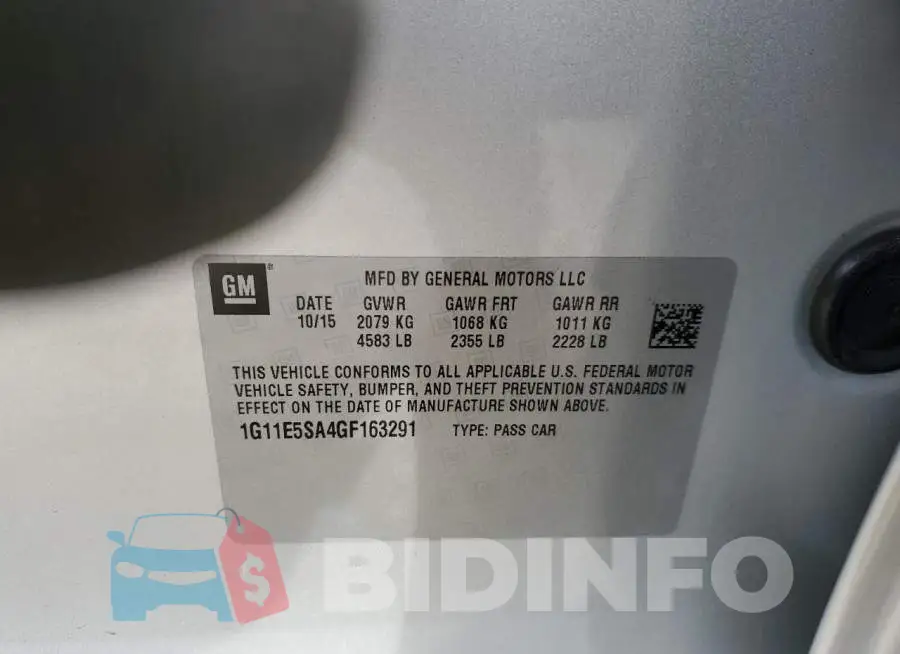 1G11E5SA4GF163291 Photo# 12