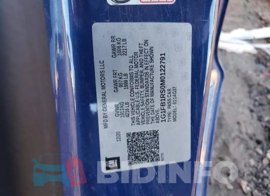 1G1FB1RS0M0122791 Photo# 12