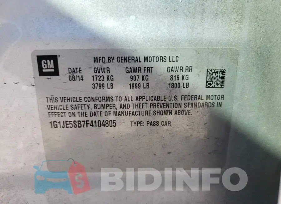 1G1JE5SB7F4104805 Photo# 10