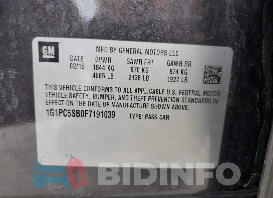1G1PC5SB0F7191039 Photo# 13
