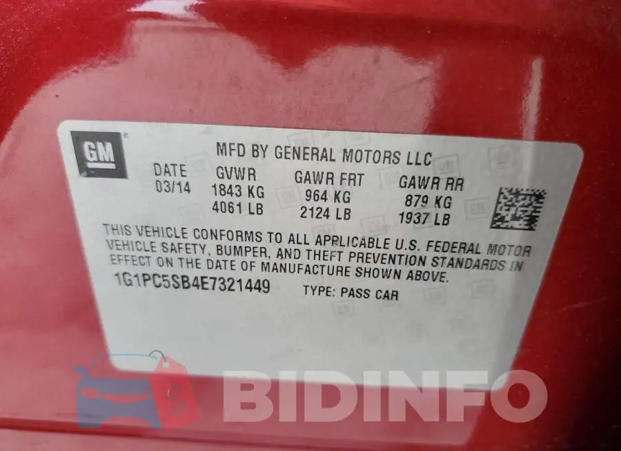 1G1PC5SB4E7321449 Photo# 12