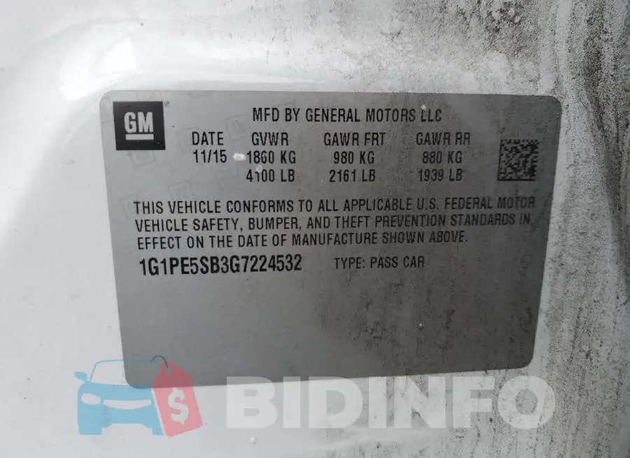 1G1PE5SB3G7224532 Photo# 12