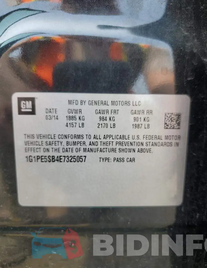 1G1PE5SB4E7325057 Photo# 12