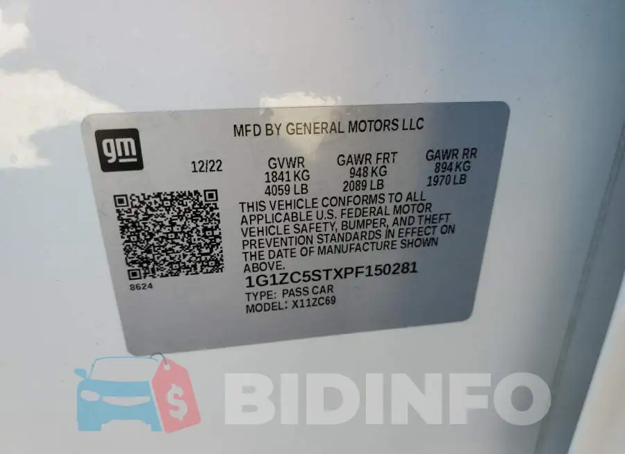 1G1ZC5STXPF150281 Photo# 12