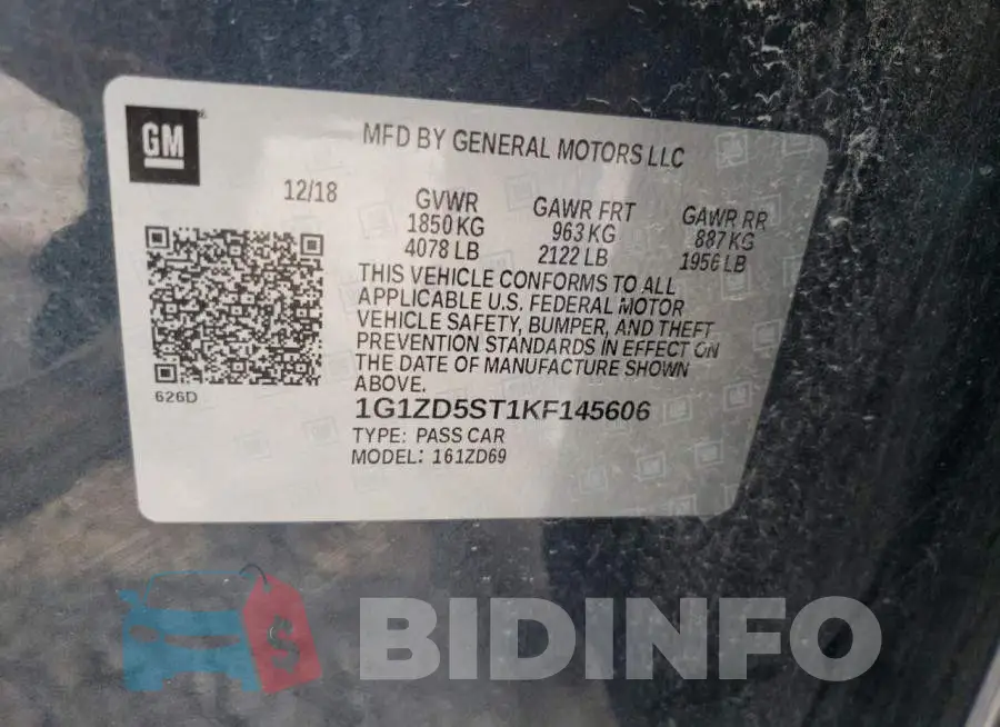 1G1ZD5ST1KF145606 Photo# 12