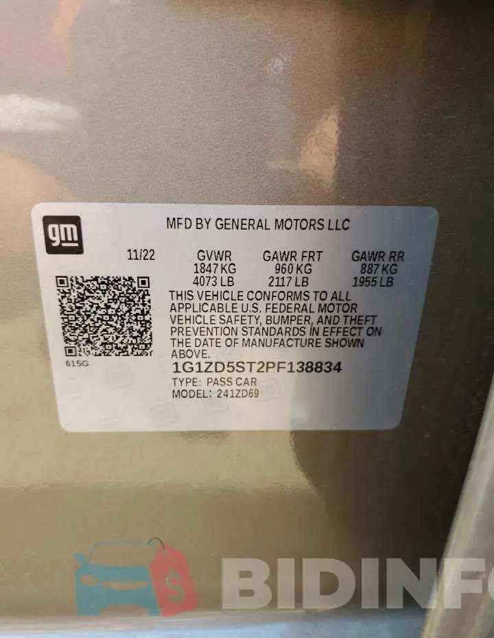 1G1ZD5ST2PF138834 Photo# 12