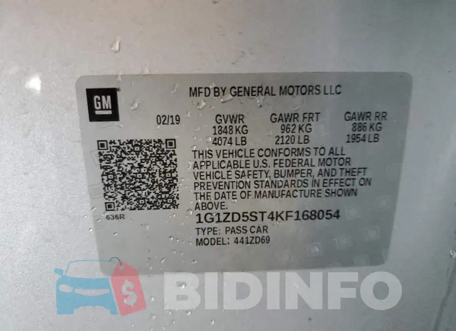 1G1ZD5ST4KF168054 Photo# 12
