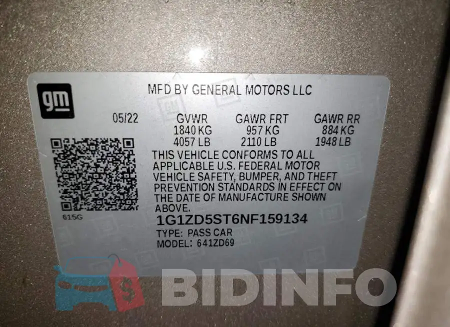 1G1ZD5ST6NF159134 Photo# 12