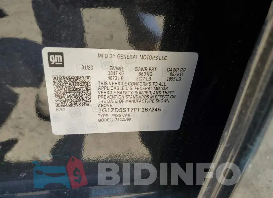 1G1ZD5ST7PF167245 Photo# 12