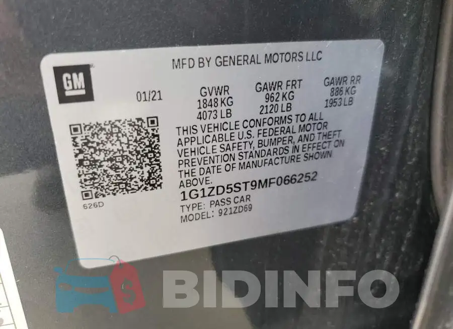 1G1ZD5ST9MF066252 Photo# 13