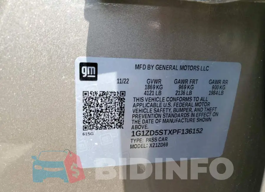 1G1ZD5STXPF136152 Photo# 13