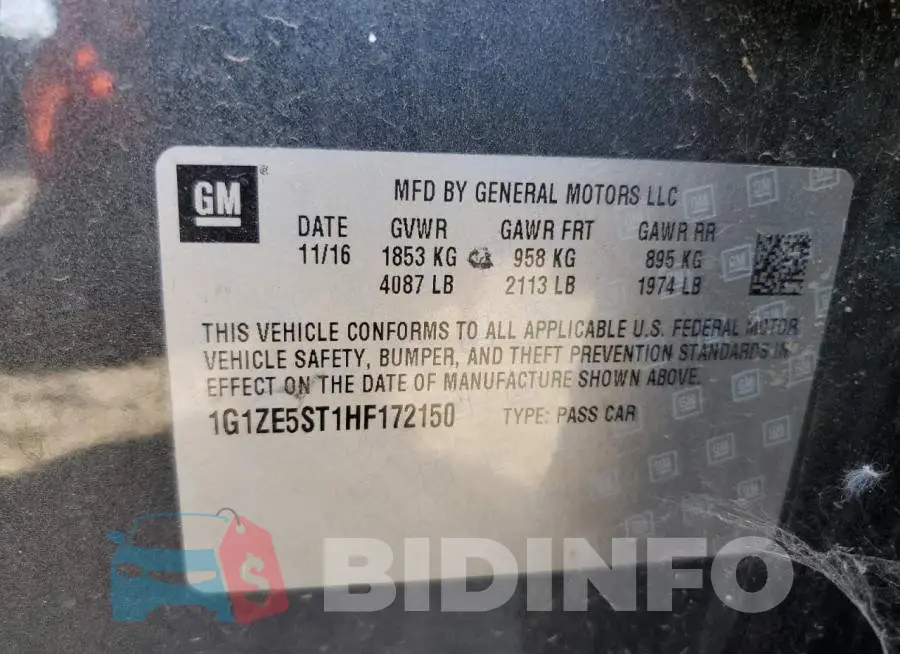 1G1ZE5ST1HF172150 Photo# 12