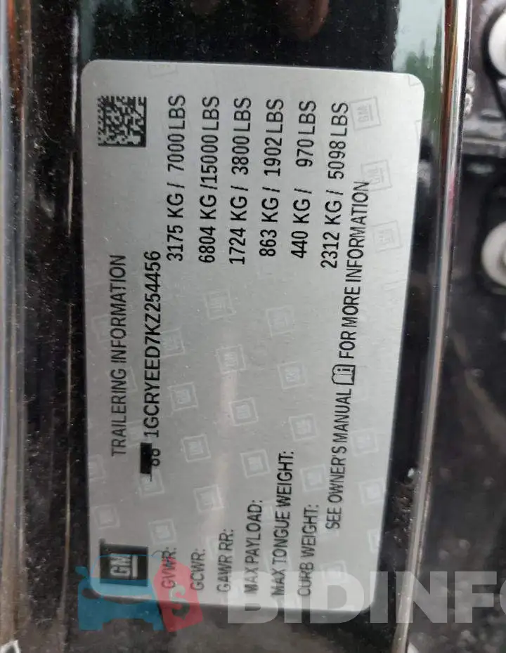 1GCRYEED7KZ254456 Photo# 13