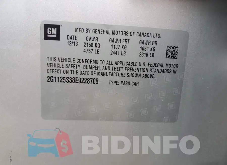 2G1125S38E9228708 Photo# 12