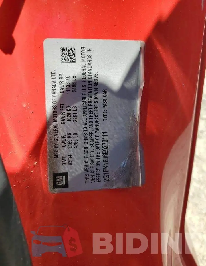 2G1FK1EJ6E9270111 Photo# 12