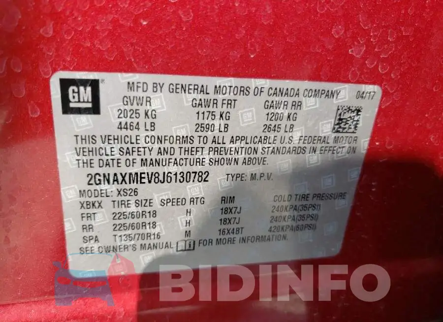 2GNAXMEV8J6130782 Photo# 13