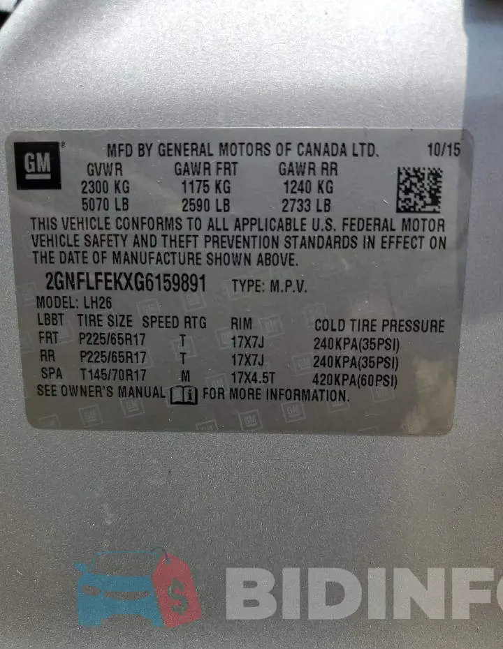 2GNFLFEKXG6159891 Photo# 13