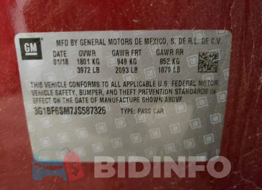 3G1BF6SM7JS587326 Photo# 12