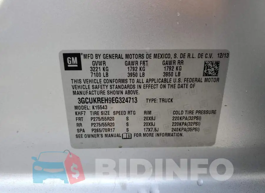 3GCUKREH9EG324713 Photo# 12