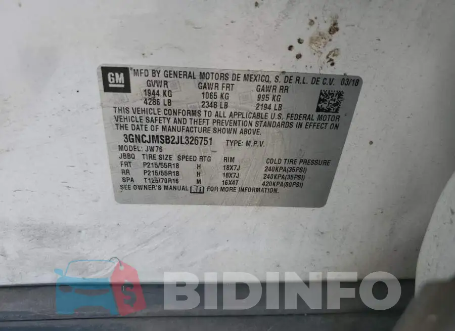 3GNCJMSB2JL326751 Photo# 12