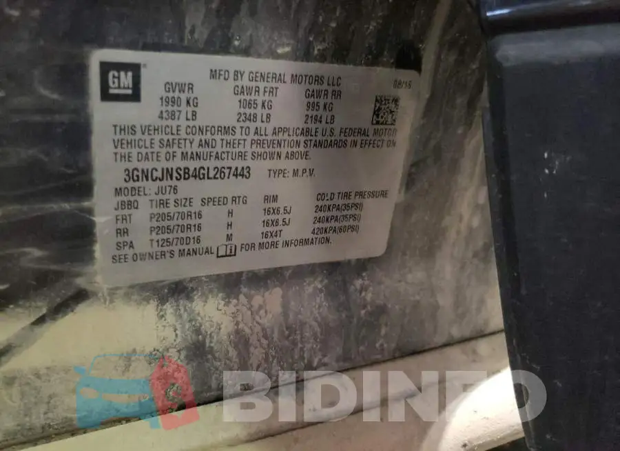 3GNCJNSB4GL267443 Photo# 13